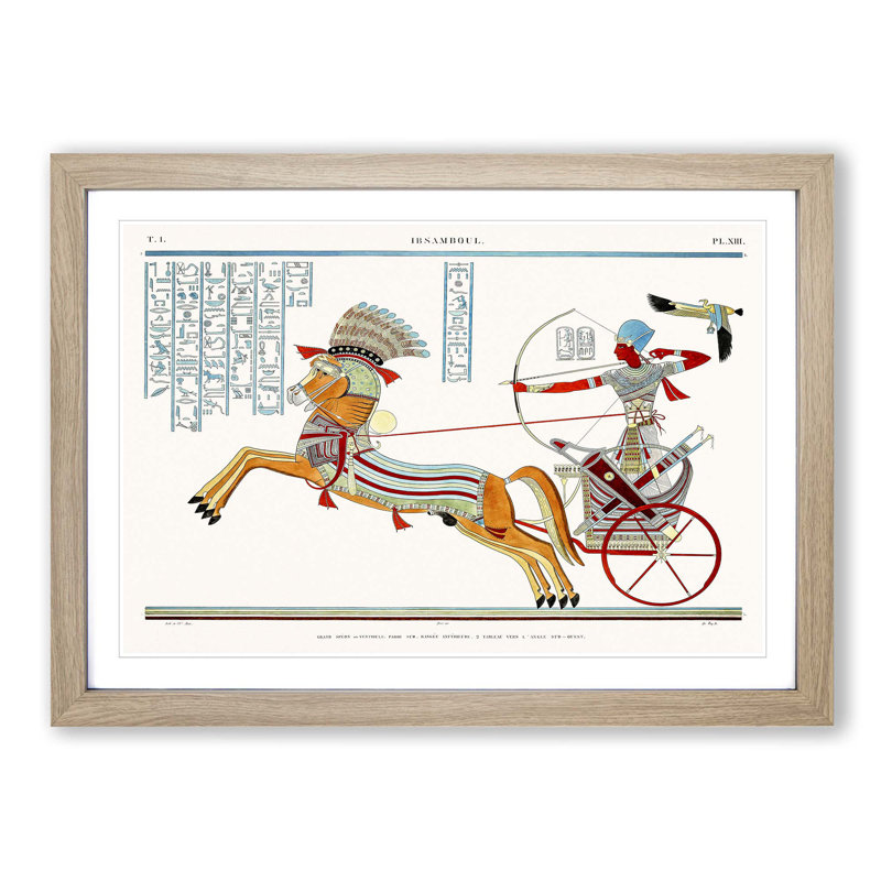 Great Speos by J.F. Champollion - Picture Frame Painting Print, Oak Framed, 48cm H x 65cm W x 2cm D