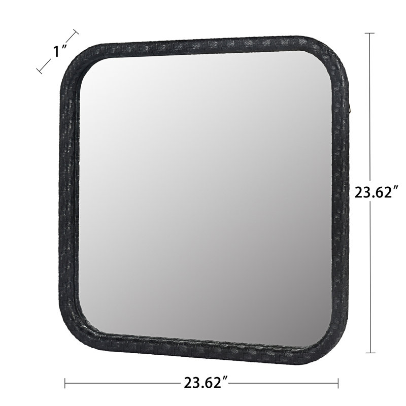 Laconia Square Wall Mirror, Black