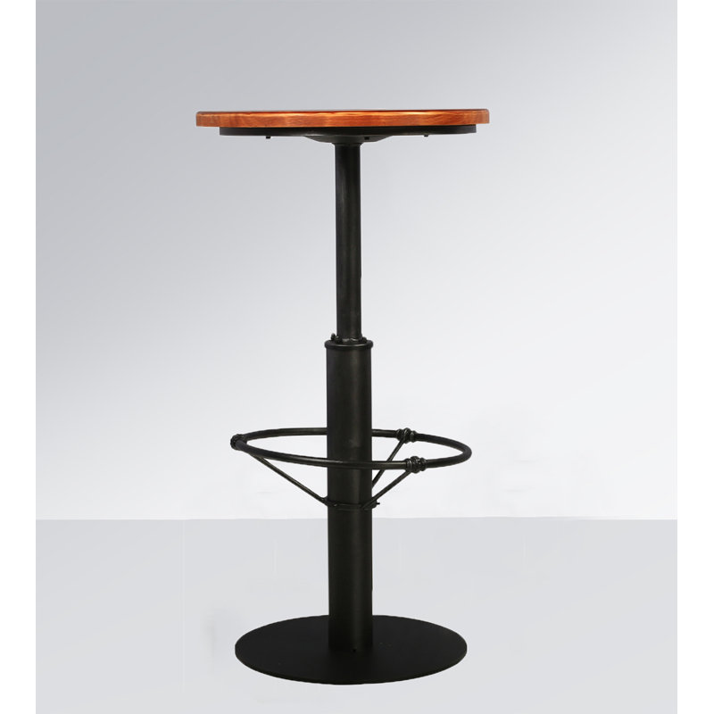 Aria-Dee Pine Round Solid Wood Top Metal Base Dining Table