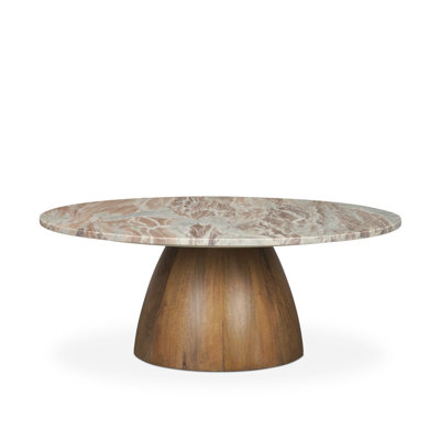 Mellonia 42" Round Genuine Marble Coffee Table by Joss & Main