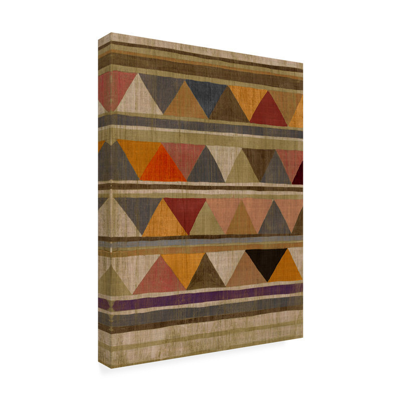 Reproduction de tapisserie multicolore moderne et contemporaine I sur toile par Chariklia Zarris, H 19 po x l 14 po x P 2 po