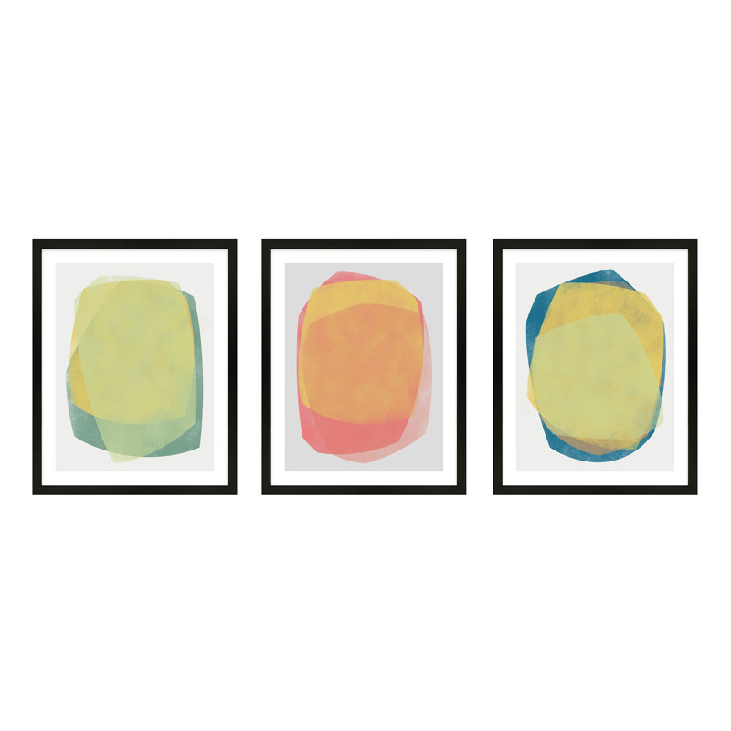 «Didi 1-3» par Jacques Pilon - Ensemble de 3 cadres de peinture, Noir, H 50 po x l 120 po
