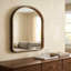 Miroir arqué 23,6 po x 35,4 po à deux tons noir mat et bois naturel