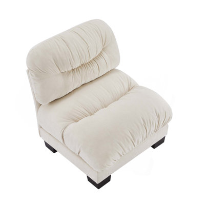 Canapé sans accoudoirs Flora en chenille - beige