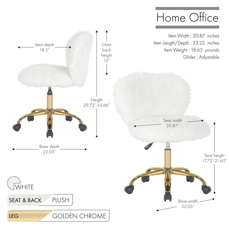 Polyester Blend Task Chair, White