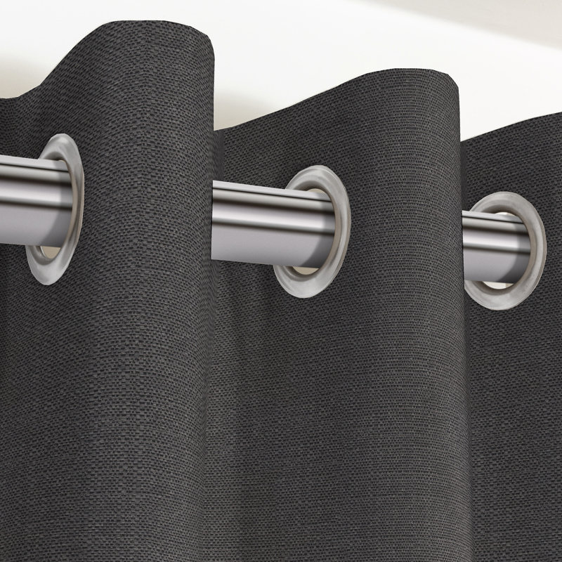 Calii Room Darkening Curtain Pair, Width 228 x Drop 228cm, Charcoal Grey