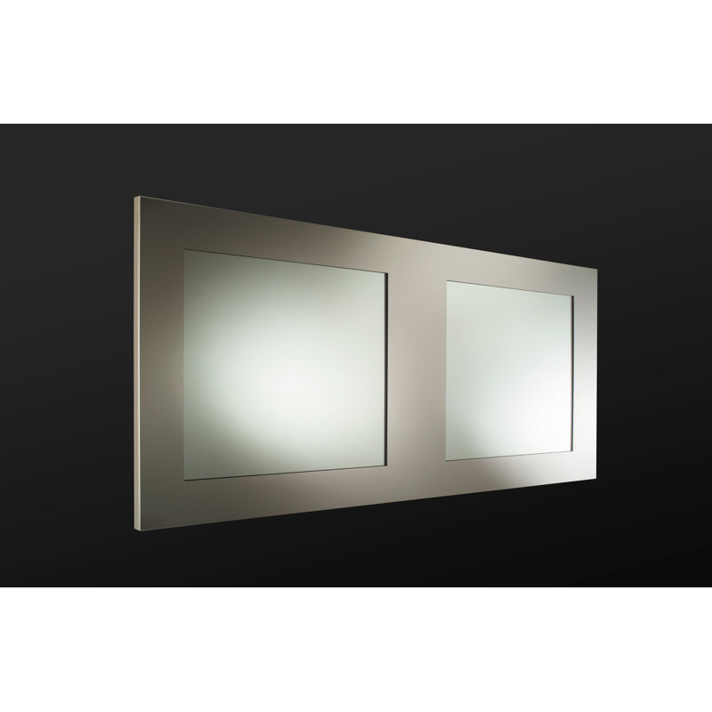 Sula Metal Flat Wall Mirror, Brushed