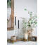 Vase cylindrique en céramique 7,9 x 7,9 x 13,8 po avec motif botanique brun