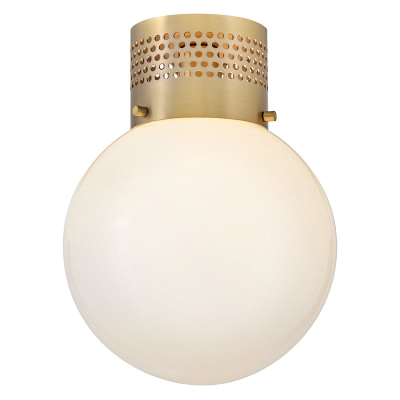 Flush Mount Globe Ceiling Light with Perforated Details, Bronze