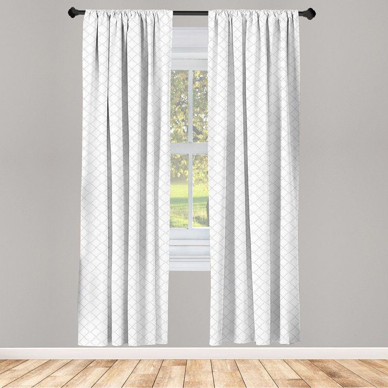 Geometric Semi-Sheer Rod Pocket Curtain Panels, 28" x 63"