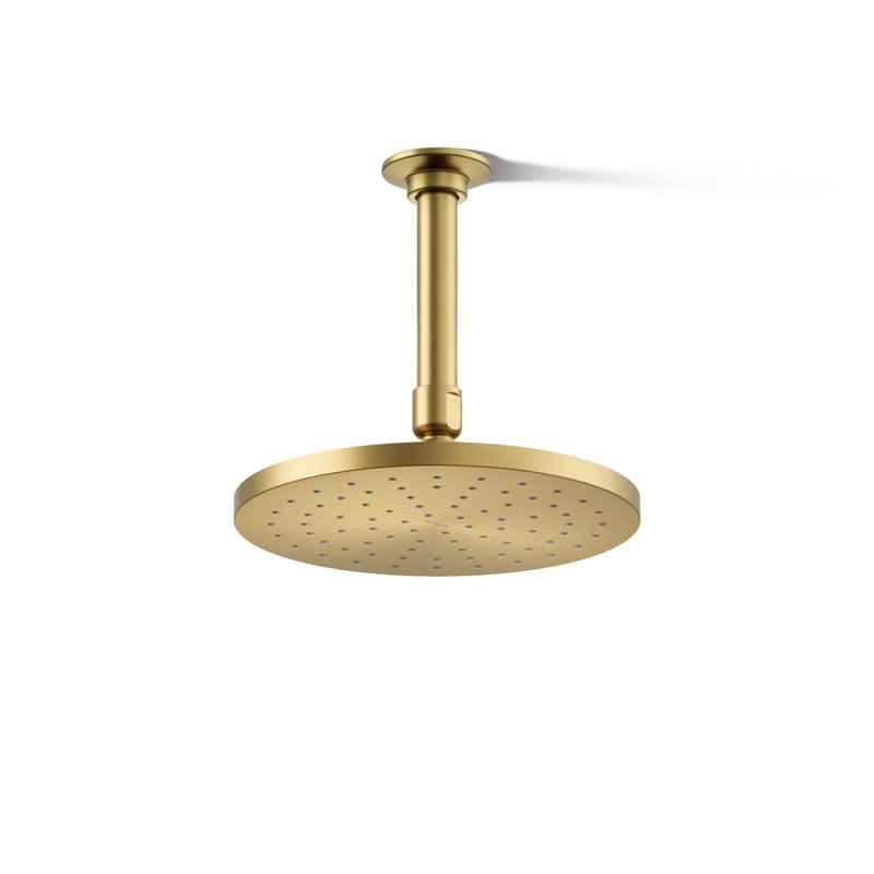 Contemporary Rain Shower Head, Vibrant Brushed Moderne Brass, Round , 2.5 GPM