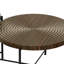 Ensemble de table basse et de bout 2 pièces, panneau de fibres à densité moyenne imperméable avec housse en PVC, conception cylindrique vieillie et pieds en métal noir, ensemble de table rustique en cèdre rouge pour le salon-1199663333