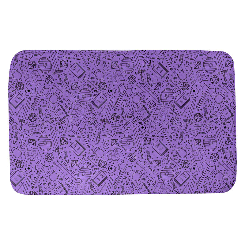 Tapis pour salle de bain rpg Leffel, l 21 po x L 34 po, Mauve / Noir