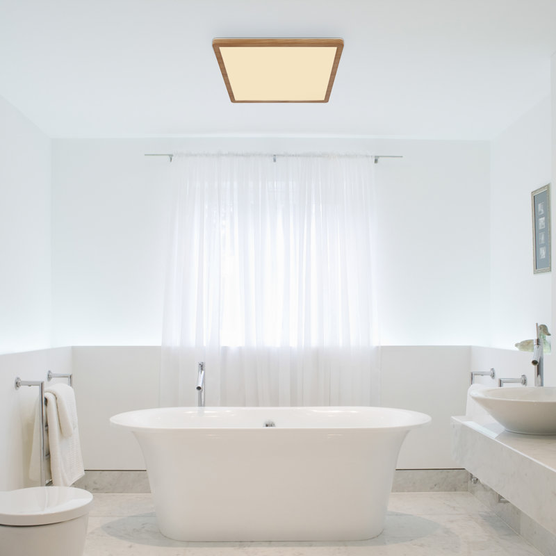 Plastic LED Flush Mount, Walnut