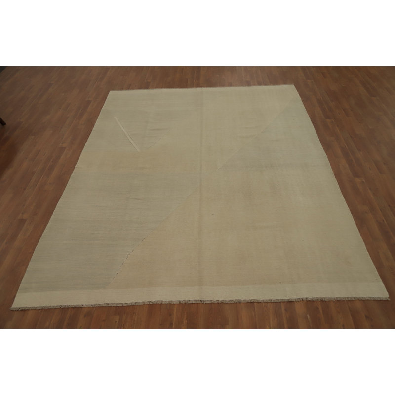 Tapis kilim en laine à teinture végétale moderne 8 x 10