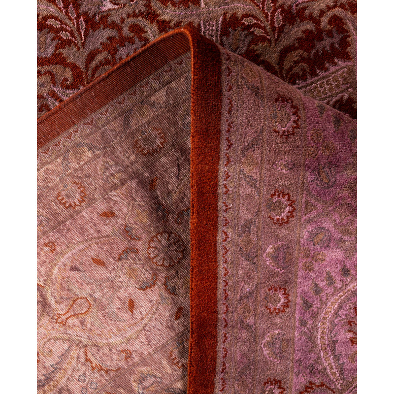 Overdyed Hand-Knotted Wool Modern-Contemporary Purple Area Rug 9' 0" x 12' 2"