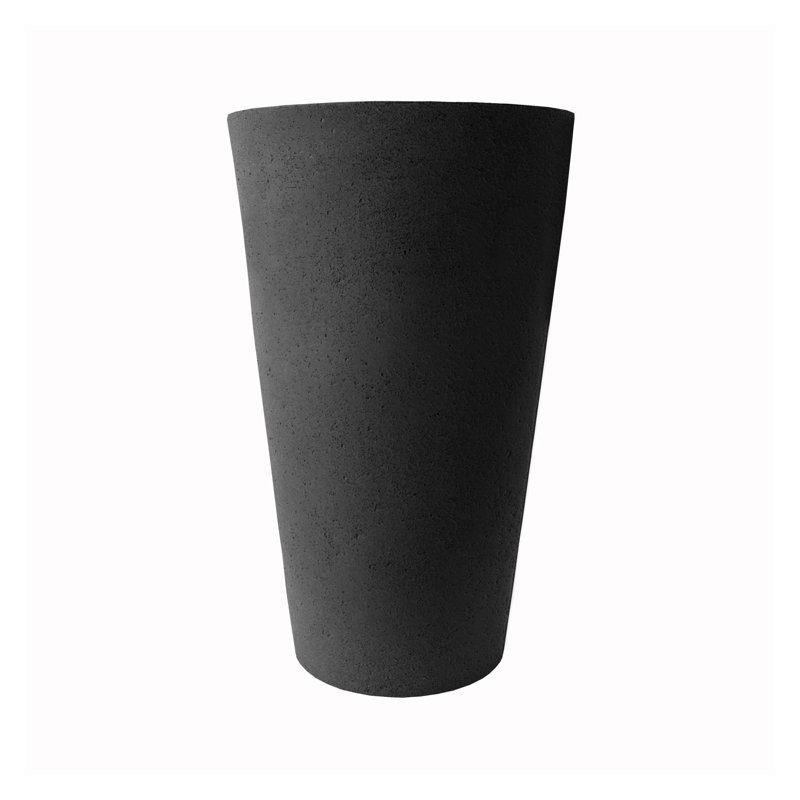 Crete Self-Watering Planter, Tall, Black, 30" H x 18" W x 18" D