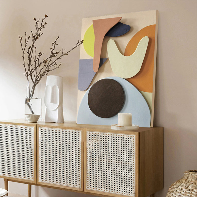Art mural Mid-Century moderne en toile pour salon, H 39,37 po x l 27,56 po