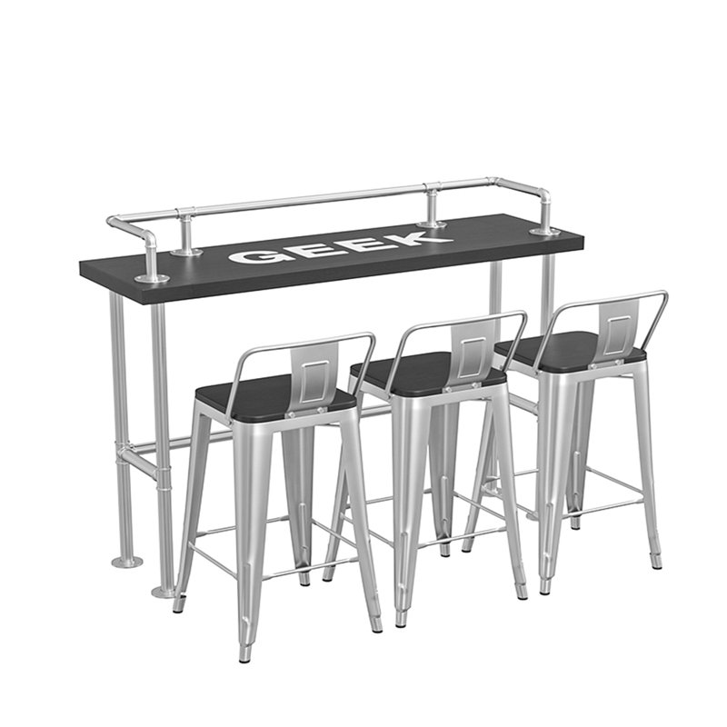 Ensemble de table haute et chaises style industriel L 59,1 po x l 17,8 po