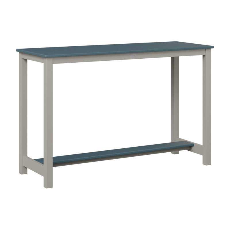 Table de bar en aluminium Berlin Gardens, Argent platine, 38.5" H x 60" W x 22" D, Ardoise