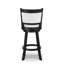 Tabouret pivotant à hauteur de comptoir 2 pièces, siège et repose-pieds rembourrés en tissu, structure de bar en bois avec chaise en bois