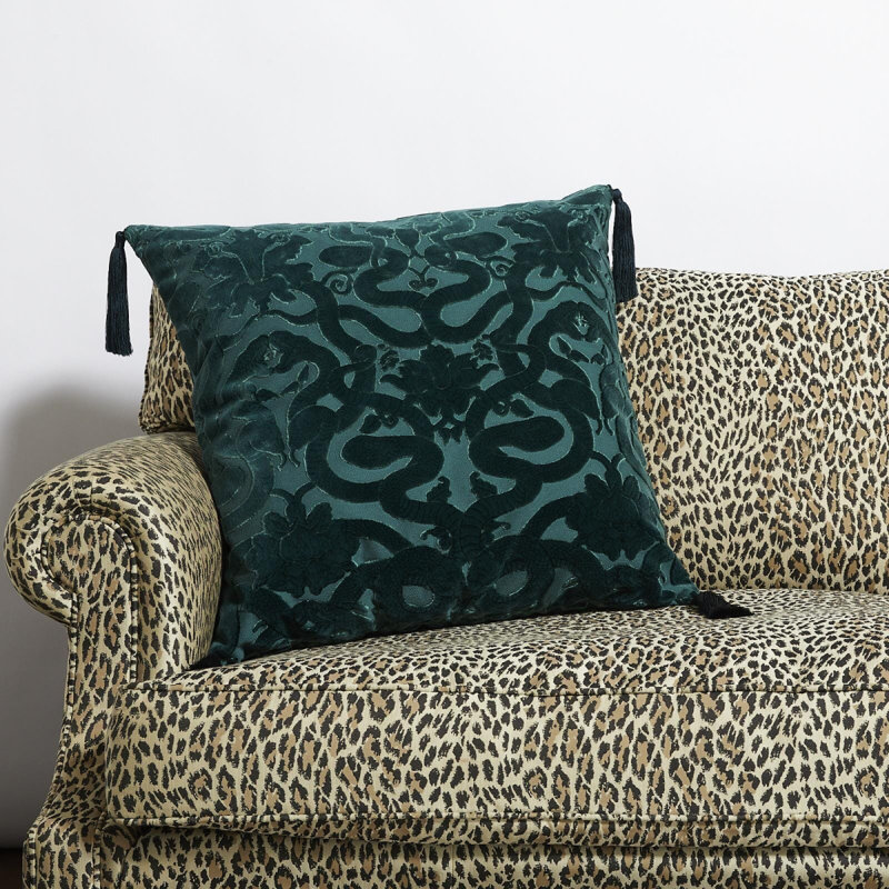 Anaconda Cotton Blend Throw Square Pillow Cover & Insert