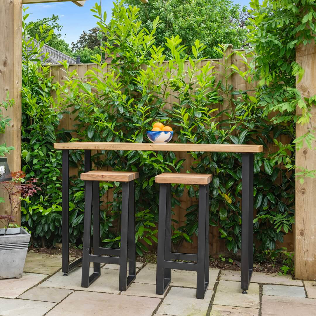 Rustic Outdoor High Bar Table with Aluminium Legs