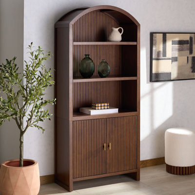 Elladora Ribbed Wood Bookcase