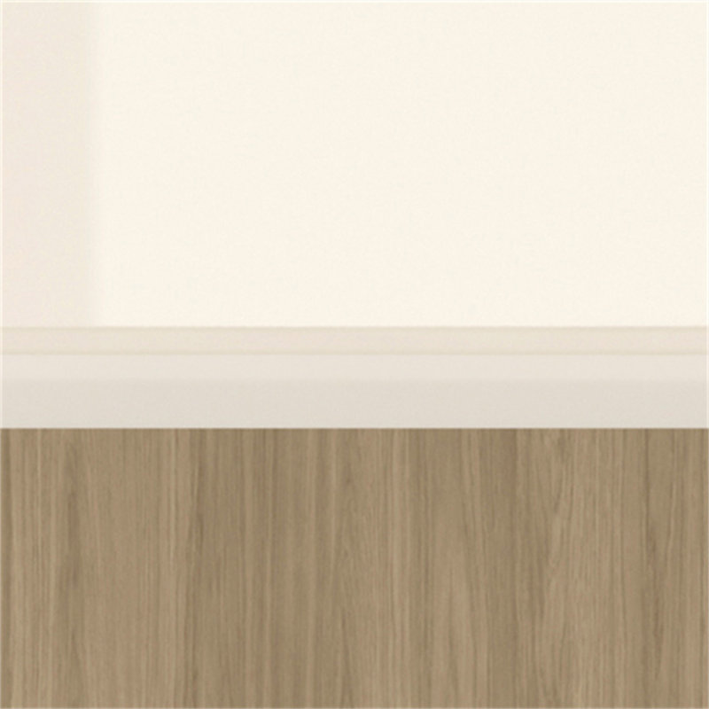 Table de salle à manger 6 places de style italien avec plateau en verre peint et base en bois élégant, naturel et chêne