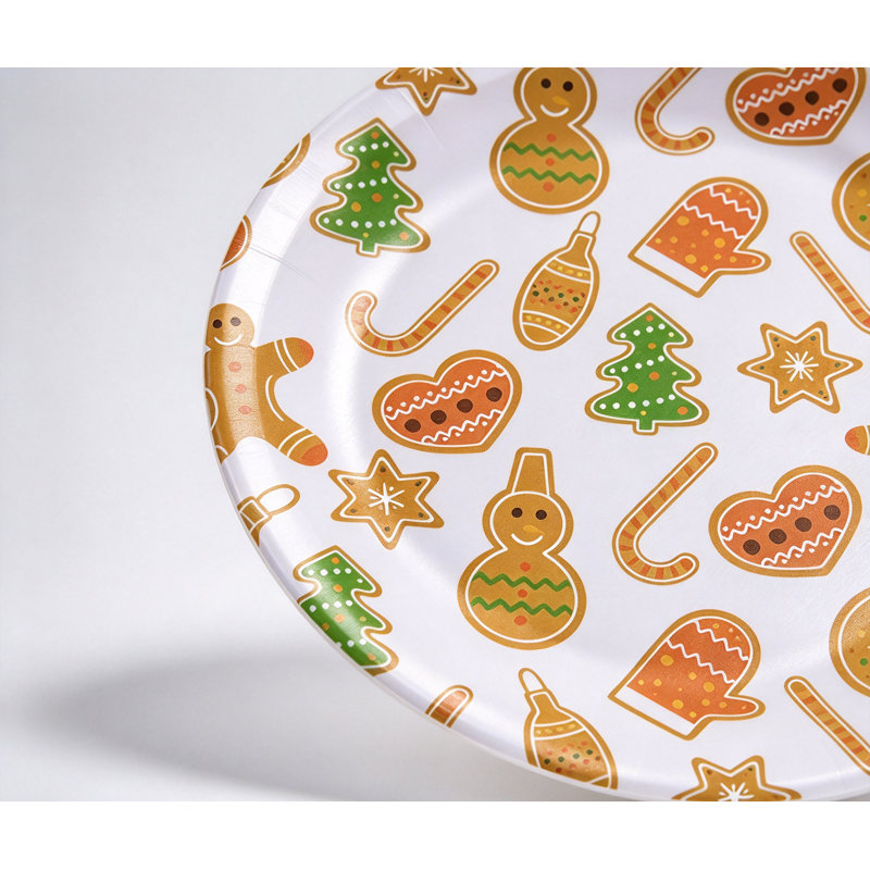 Ensemble de 10 assiettes de Noël rondes en mélamine 10 po