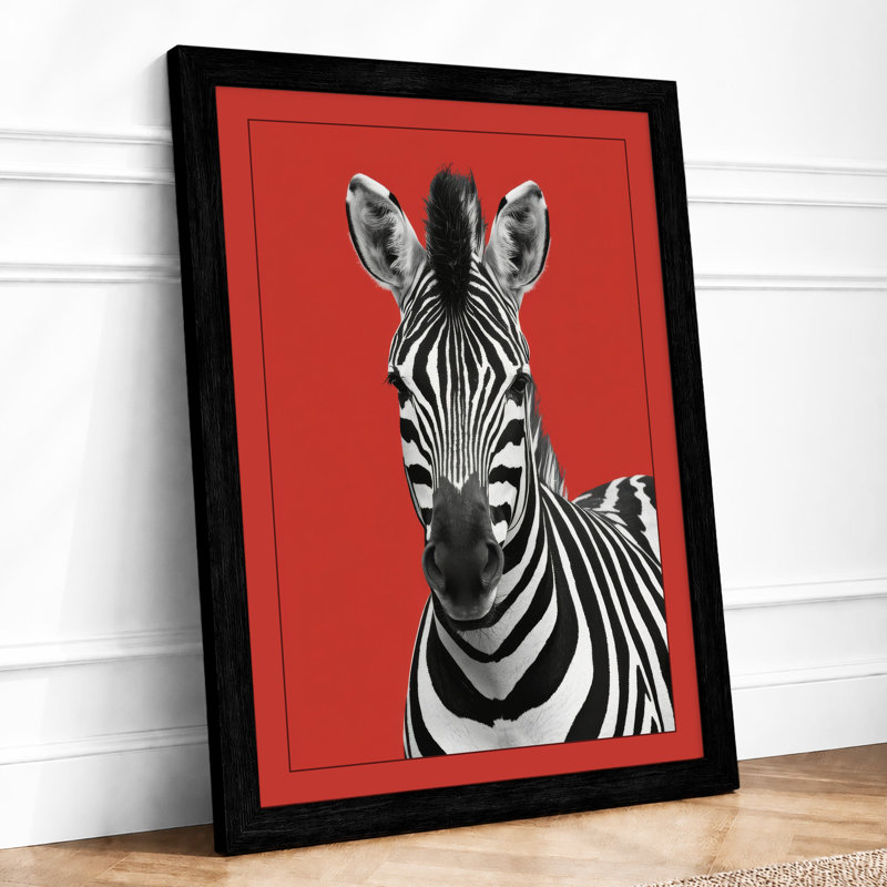 Zebra Bold Modern - Framed Print, A3 - 42.0 x 29.7 cm, Black