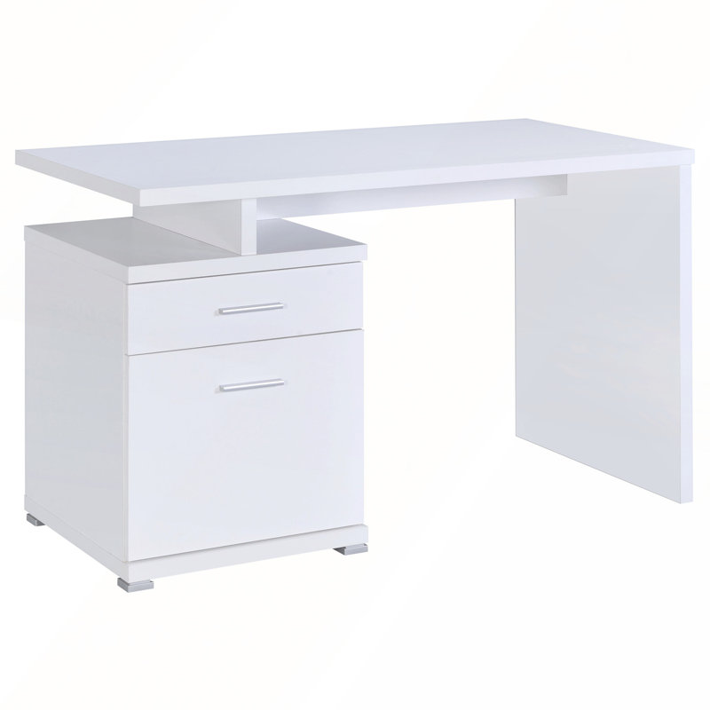 Bureau d'écriture à 2 tiroirs Alyun, Blanc