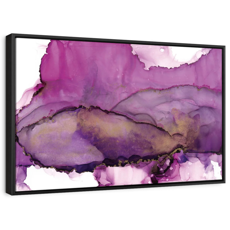 Aquarelle violet, reproduction sur toile, H 25 po x l 37 po