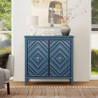 Farmhouse 2 Door Accent Cabinet with Adjustable Shelf, Distressed Wood Storage Cabinet, Rustic Sideboard Buffet for Entryway, Living Room & Dining Room