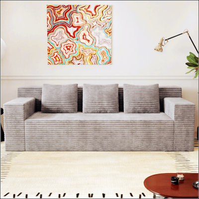 71-Inch 3-Seater Corduroy Sofa, Deep Seating Comfort, No Assembly Required, For Living Room And Apartment