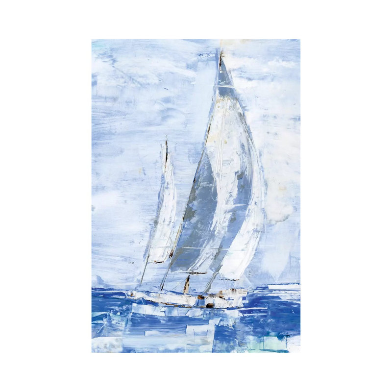 «Blue Sails II» par Ethan Harper - reproduction d'art, Pas de tapis, H 48 po x l 32 po x P 1,5 po, Toile tendue