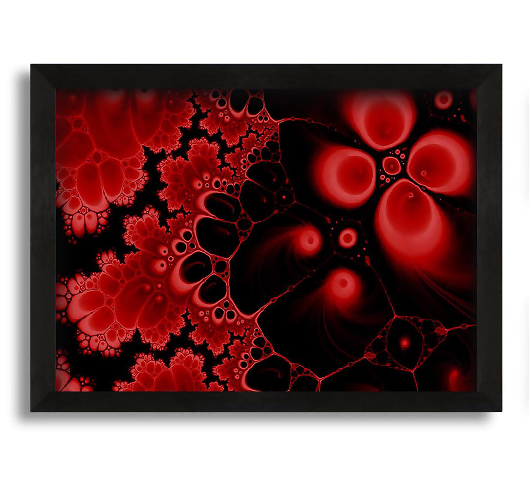 Gerahmtes Wandbild Red On Black Flourish