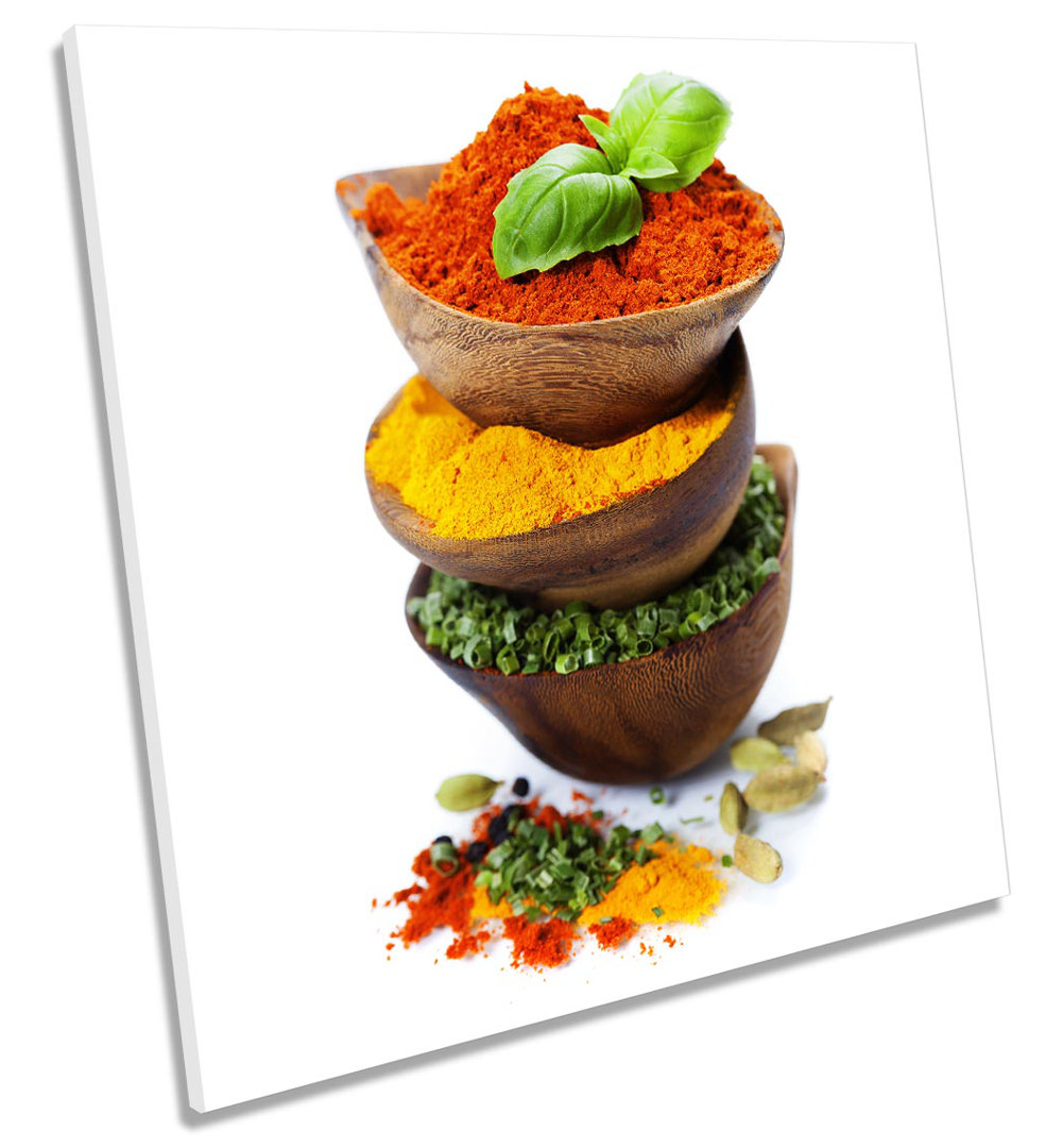 Z0429 Spices Herbs Bowls Kitchen - Wrapped Canvas Painting