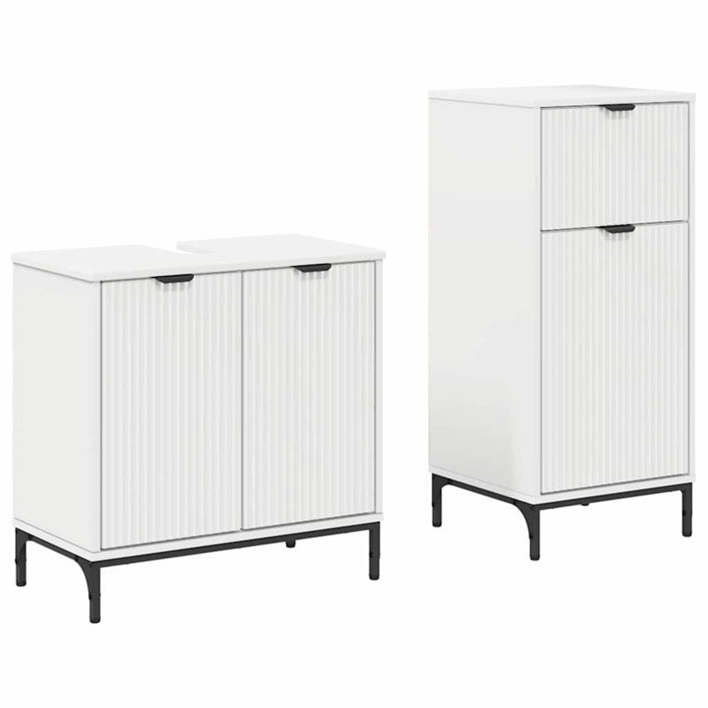 Wall Mounted Required Bathroom Storage Furniture Set, White