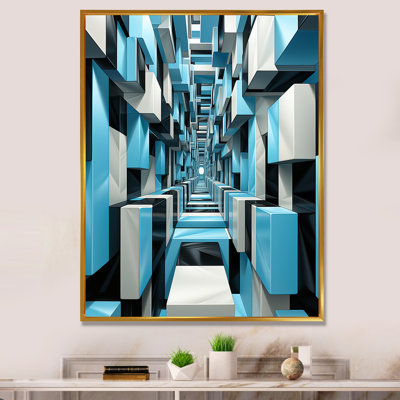 «Op Art Blue Focus VI» sur toile
