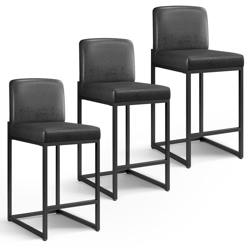 Tabouret de comptoir Catharinus, Noir