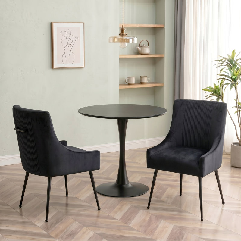 Chaise d'appoint Dinnington, Noir, noir, noir, noir