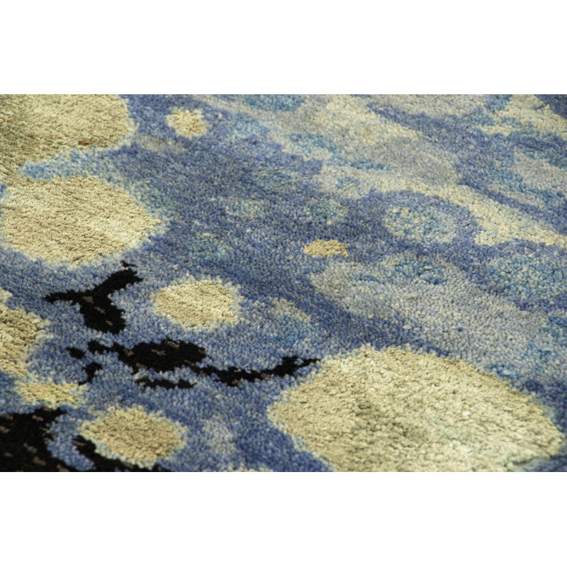 Rug & Kilim’S Gift-Size Abstract Rug In Blue With Geometric Patterns