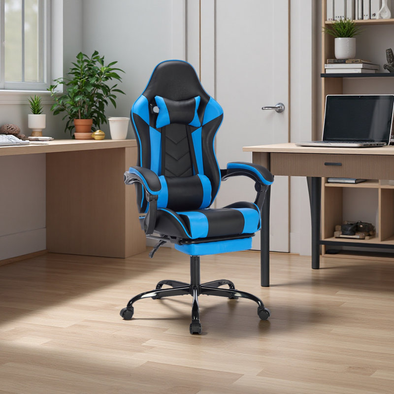 Gaming Chair With Footrest, Ergonomic Computer Chair With Headrest And Lumbar Support, Breathable Material Height Adjustable Video Game Chairs For Adults
