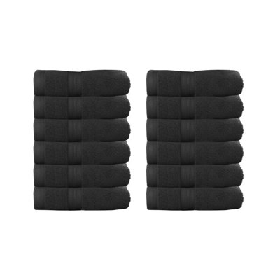 Elegance Essentials 550GSM 100% Cotton Zero Twist Super Absorbent Wash Cloth (Set of 12) - 13"x13"
