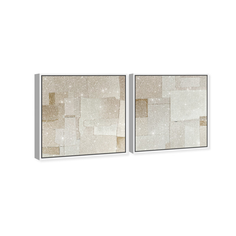 Vanilla Set Canvas Abstract Print by Oliver Gal, Black Frame, 12 x 12, 21"H x 21"W, White Floater Frame