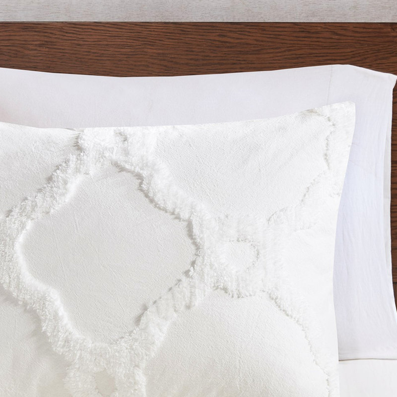 3 Piece Chenille Comforter Full/Queen - Geometric Design, , Soft Texture Cotton Full/Queen, ,