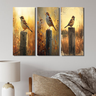 Morning Morning Of The Sparrow Bird I - Collection de décorations murales Red Bird