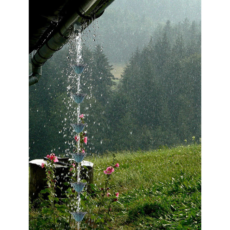 8.5FT Iron Rain Chains, Antique Blue