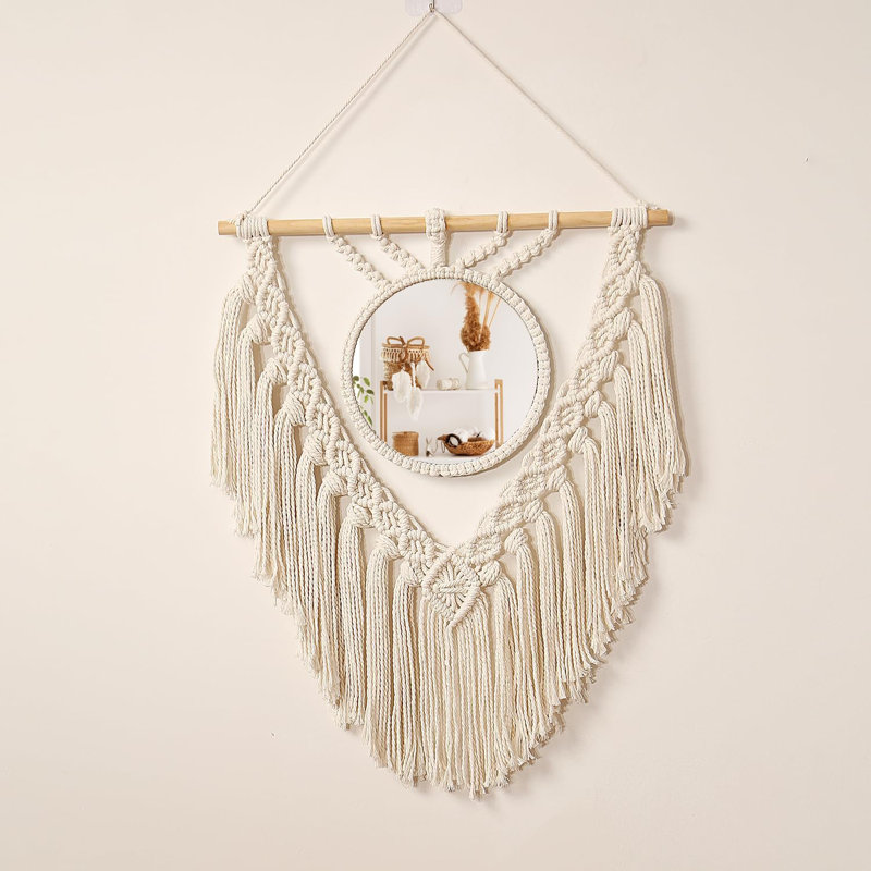 Miroir mural rond Boho